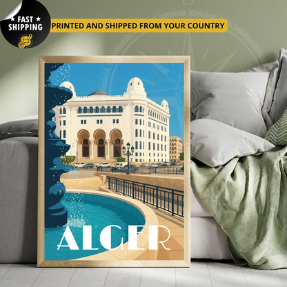 Affiche Alger | impression Alger | Grande poste d'Alger | Affiche Algérie