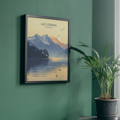 Affiche Lac Léman | Poster France | Affiche Lac
