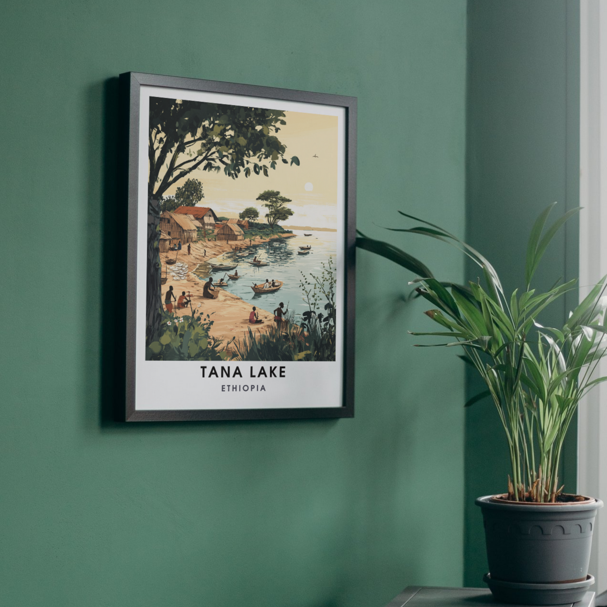 Affiche Lac Tana | Poster de voyage Éthiopie | Affiche Lac