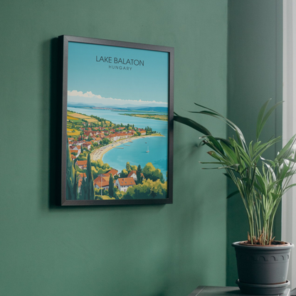 Affiche lac Balaton | Impression de voyage Hongrie | Affiche Lac