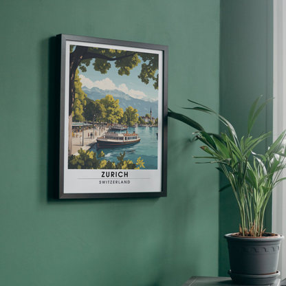 Affiche Zurich | Impression de voyage Suisse | Affiche Suisse