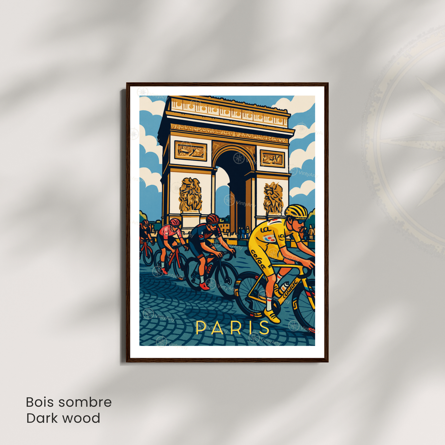 Affiche Tour de France –  Illustration Arc de Triomphe vélo course