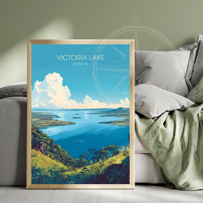Affiche Lac Victoria | Poster de voyage Kenya | Affiche Lac