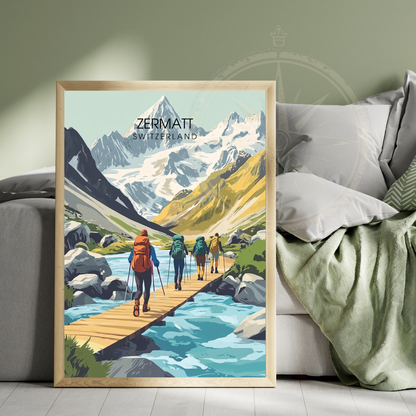 Affiche Zermatt | Impression de voyage Suisse | Affiche Suisse