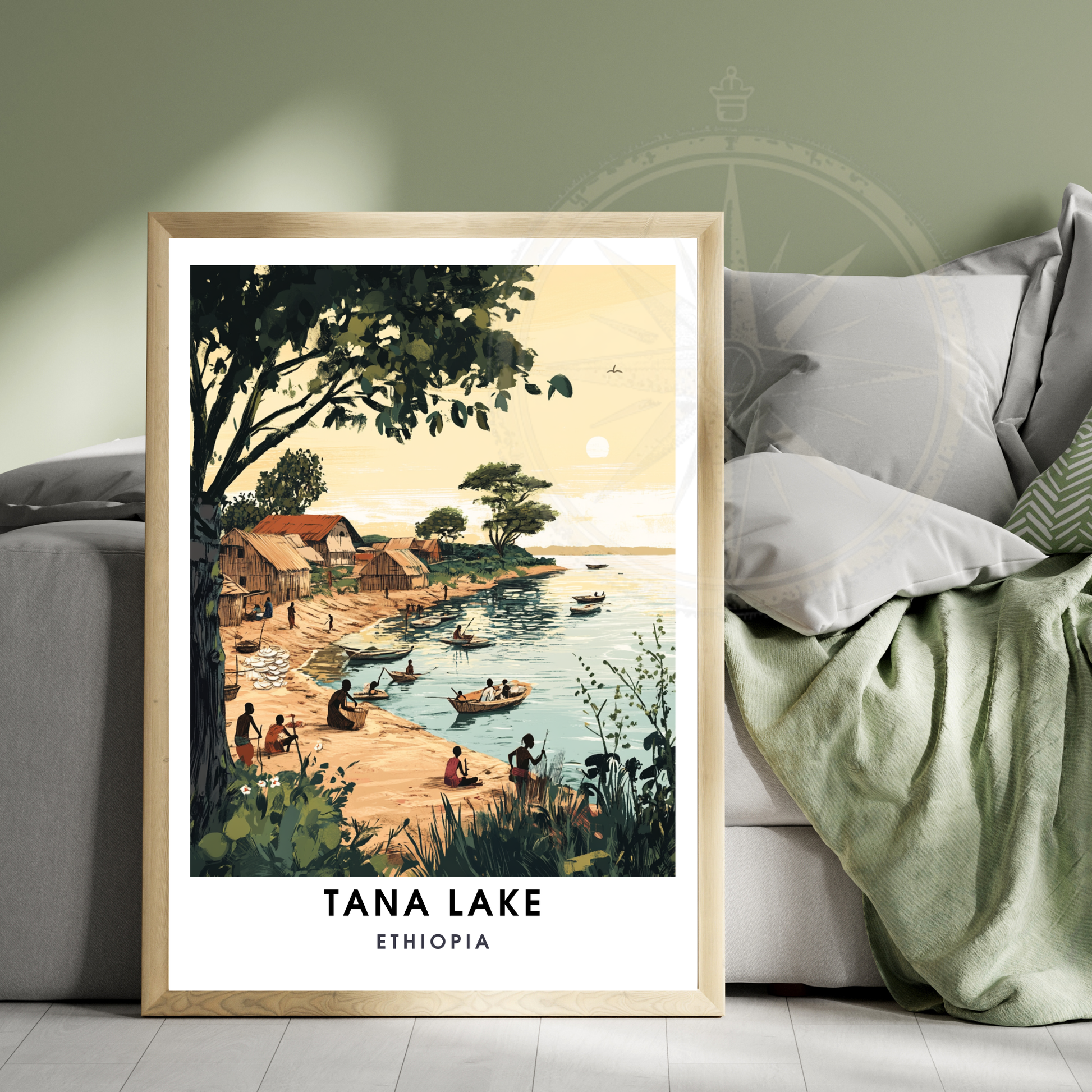 Affiche Lac Tana | Poster de voyage Éthiopie | Affiche Lac