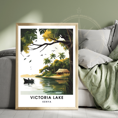 Affiche Lac Victoria | Impression de voyage Kenya | Affiche Lac