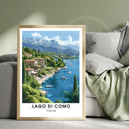 Affiche Lac de Côme | Impression de voyage Italie | Affiche Lac