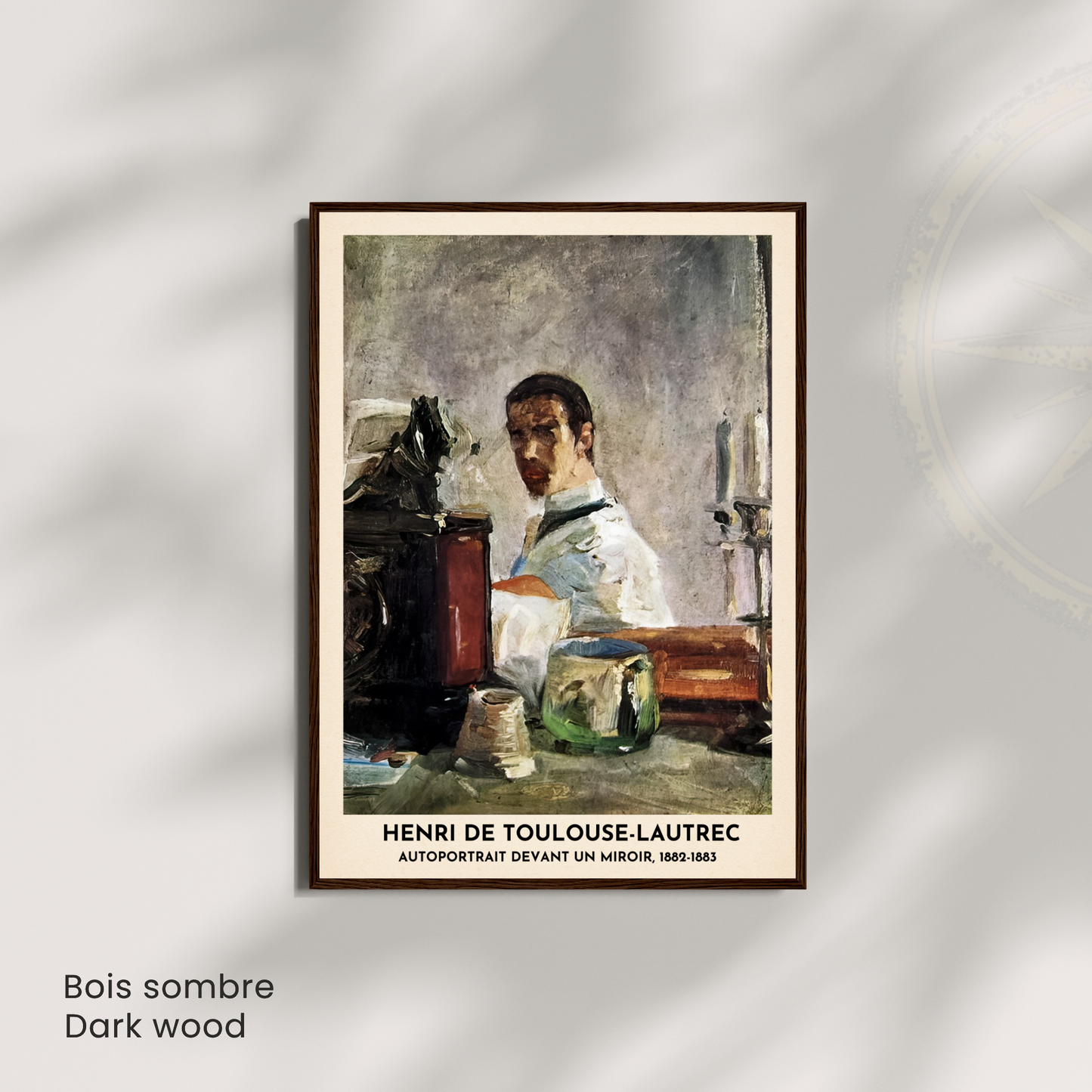 Affiche Toulouse-Lautrec – Autoportrait devant un miroir, 1882-1883