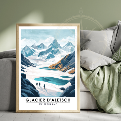 Affiche Glacier d'Aletsch | Poster Suisse | Affiche Suisse