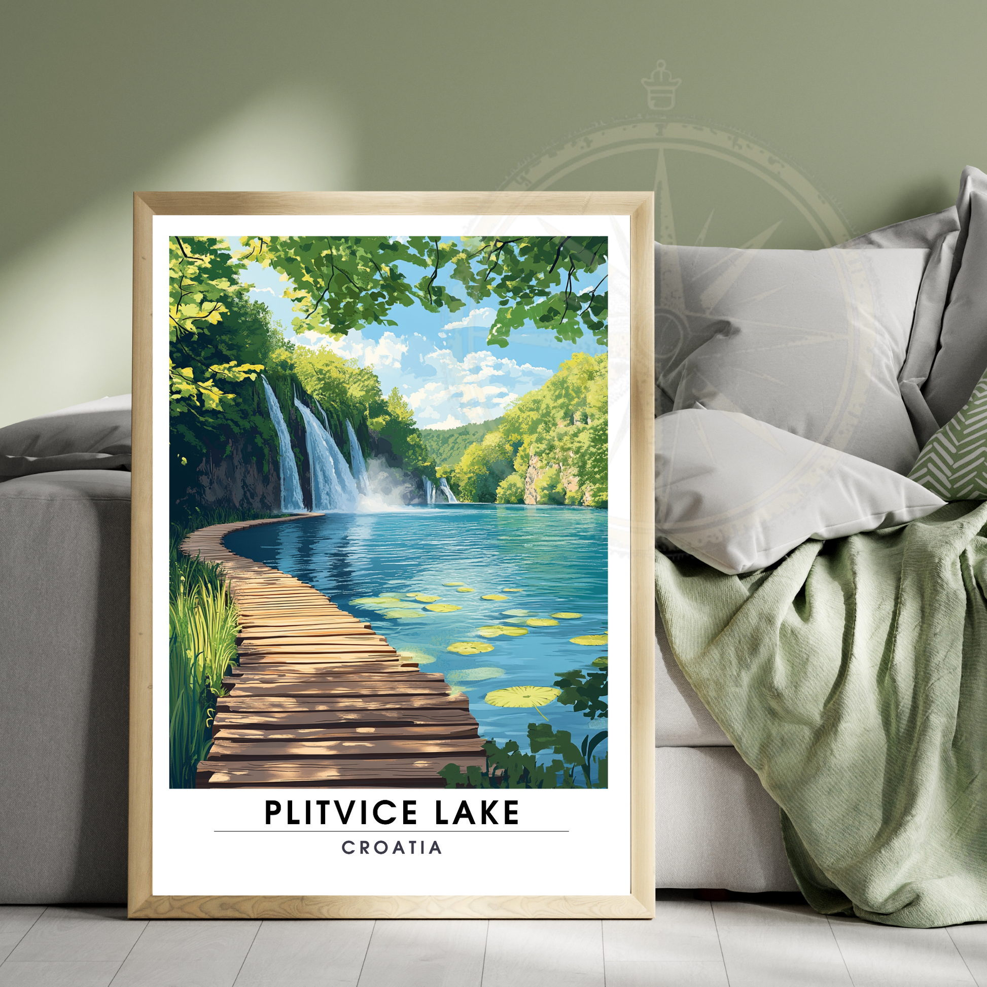 Affiche Lac de Plitvice | Impression voyage Croatie | Affiche Lac