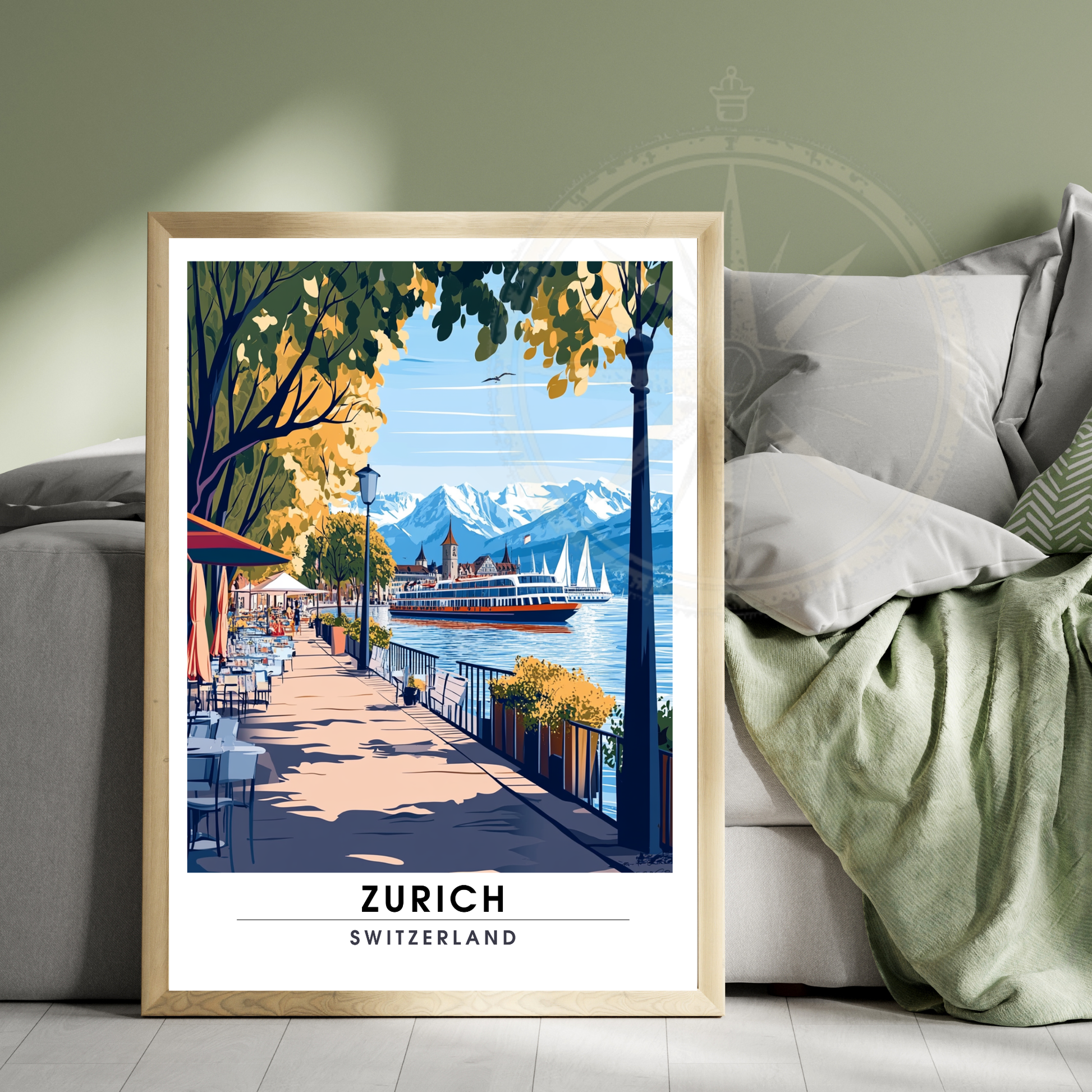 Affiche Zurich | Poster de voyage Suisse | Affiche Suisse