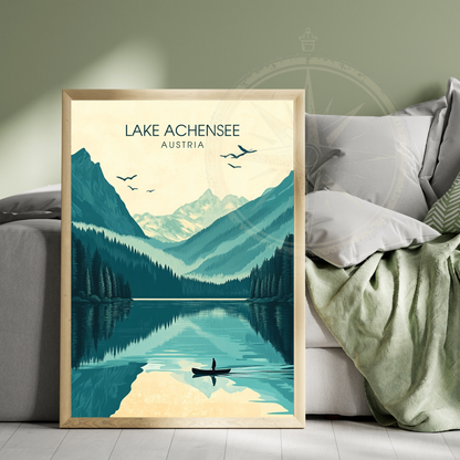 Affiche Lac Achensee  | Poster de voyage Autriche | Affiche Lac