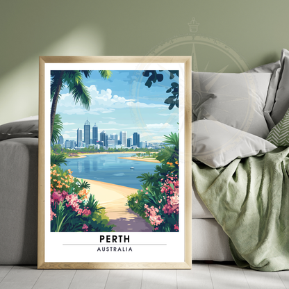 Affiche Perth | Poster décoratif Australie | Affiche Australie