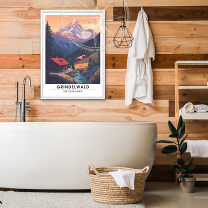 Affiche Grindelwald | Poster de voyage Suisse | Affiche Suisse