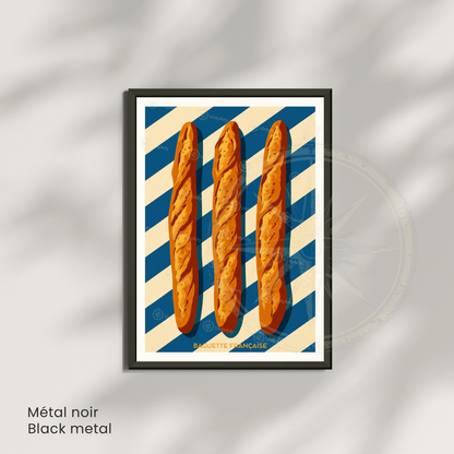 Affiche Paris | Poster artistique baguette française | Affiche France