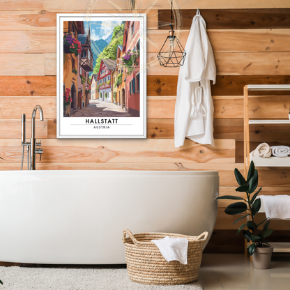 Affiche Hallstatt | Impression de voyage Autriche | Affiche Autriche