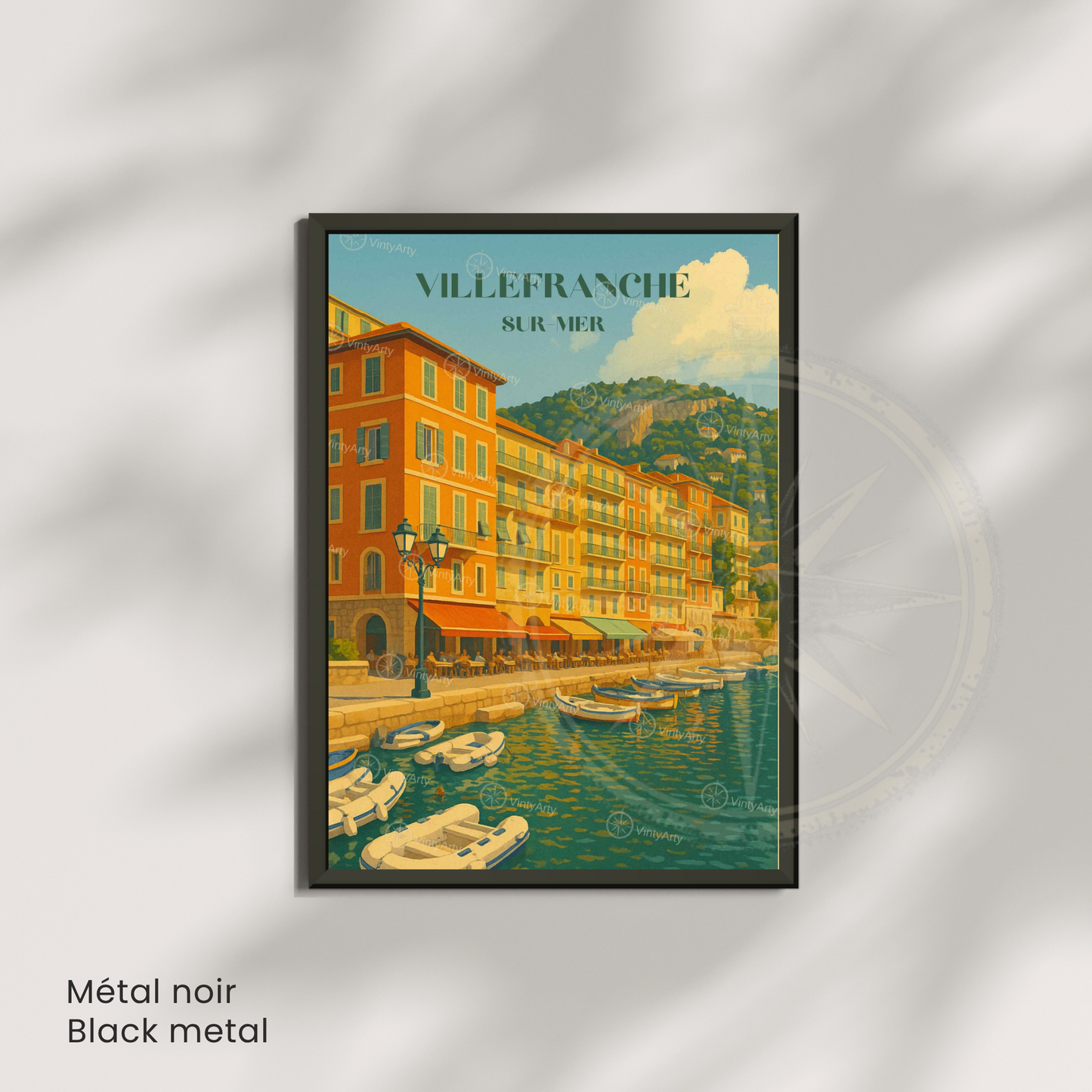 Affiche Villefranche-sur-Mer | Impression artistique France | Affiche Côte d'Azur