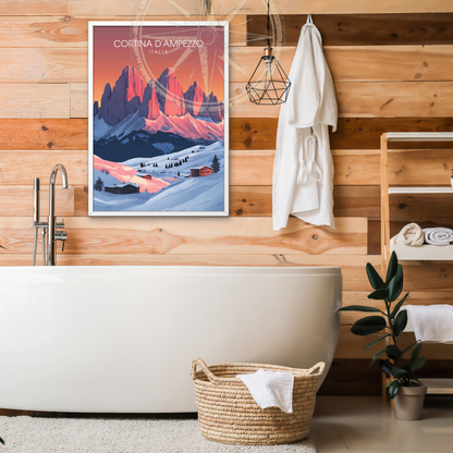 Affiche Cortina d'Ampezzo | Impression de voyage Italie | Affiche Italie