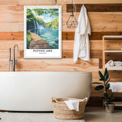 Affiche Lac de Plitvice | Impression voyage Croatie | Affiche Lac