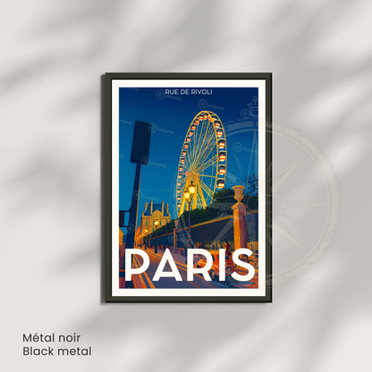 Affiche Paris | Poster Rue de Rivoli | Affiche France