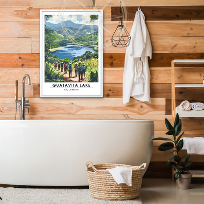 Affiche Lac Guatavita | Poster de voyage Columbia | Affiche Lac