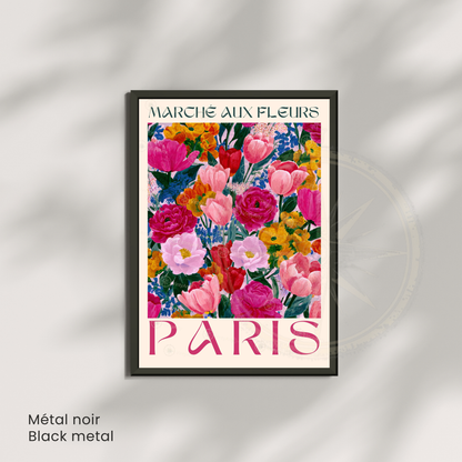 Affiche Paris | Décoration murale France | Affiche Marché aux fleurs