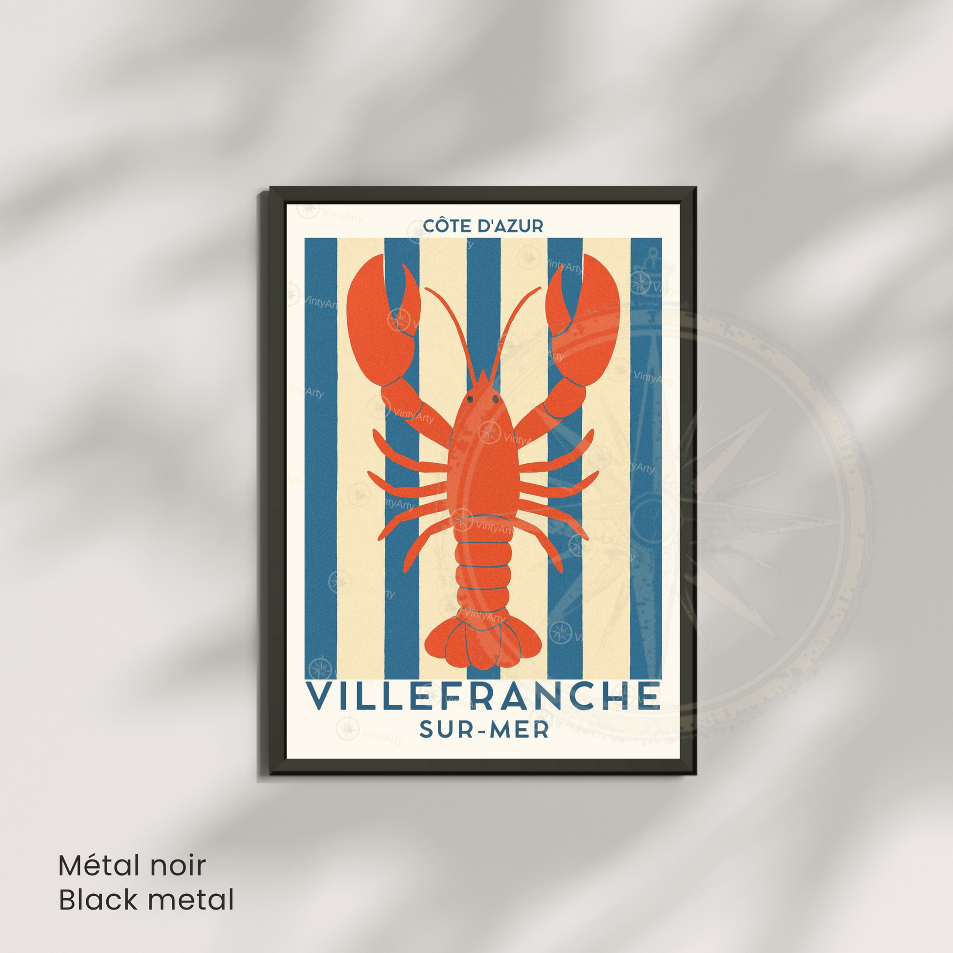 Affiche Villefranche-sur-Mer | Art mural France | Affiche Côte d'Azur