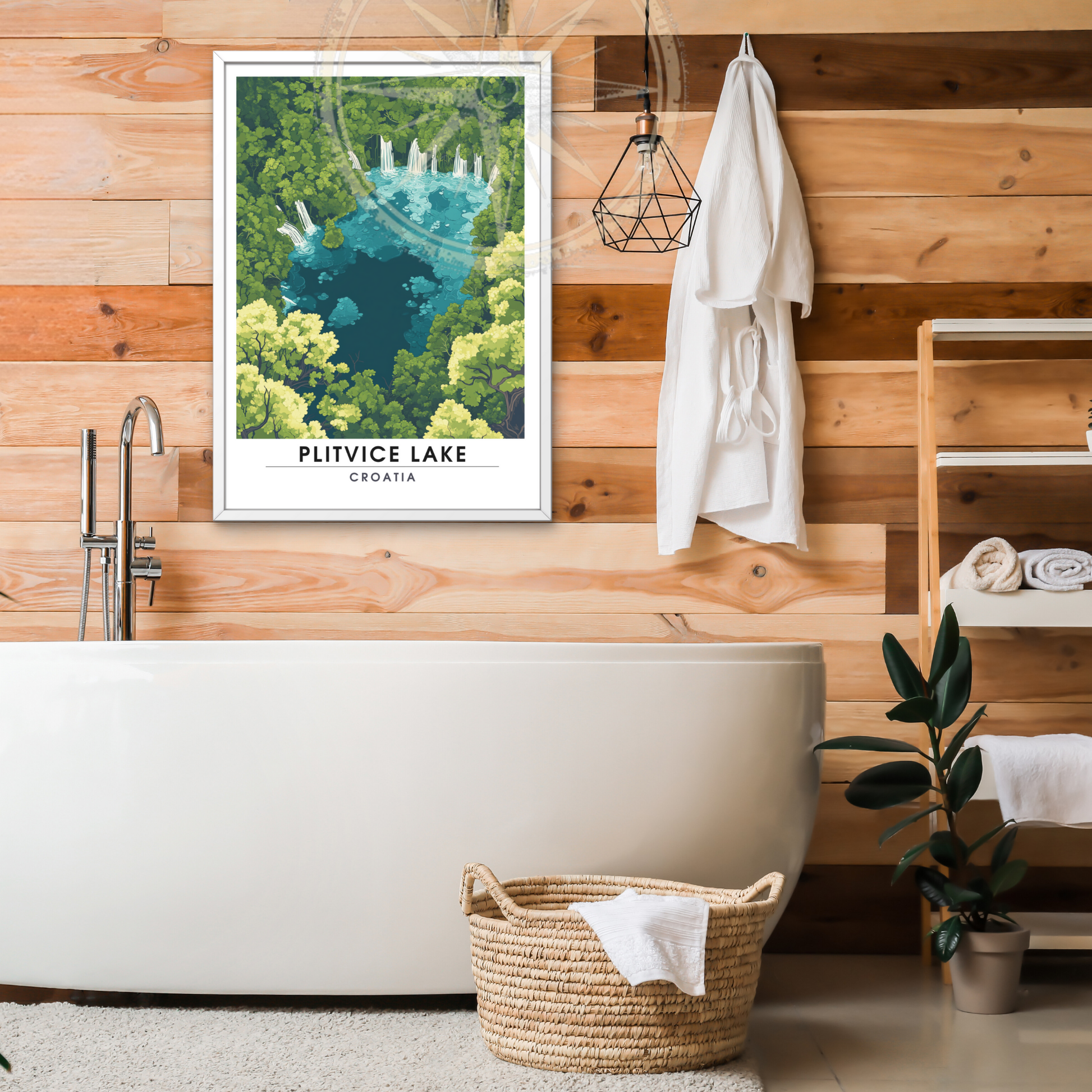 Affiche Lac de Plitvice | Poster de voyage Croatie | Affiche Lac