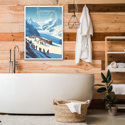 Affiche Jungfrau Interlaken | Impression de voyage Suisse | Affiche Suisse
