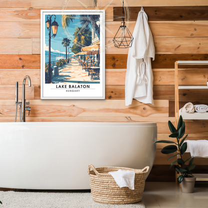 Affiche lac Balaton | Poster Hongrie | Affiche Lac