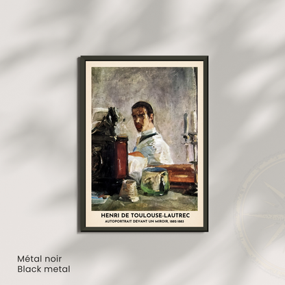 Affiche Toulouse-Lautrec – Autoportrait devant un miroir, 1882-1883