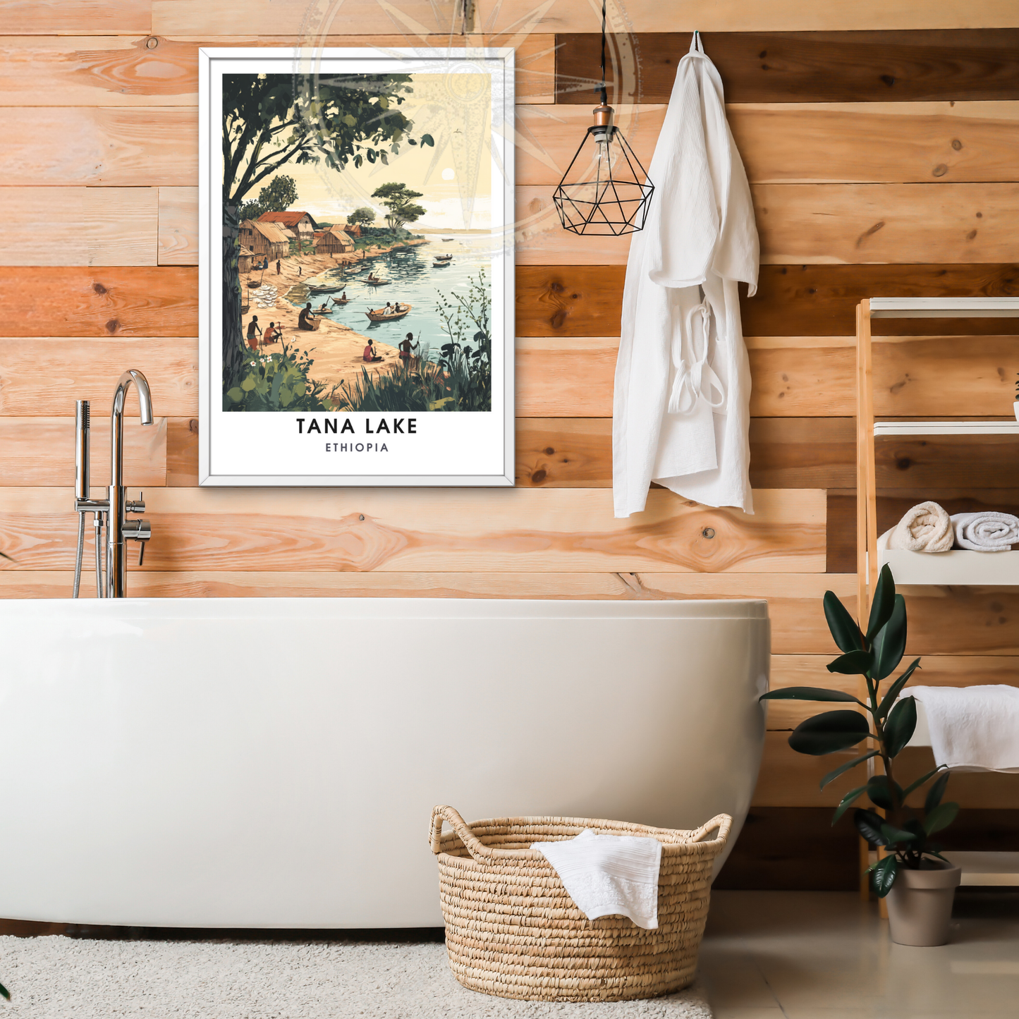 Affiche Lac Tana | Poster de voyage Éthiopie | Affiche Lac