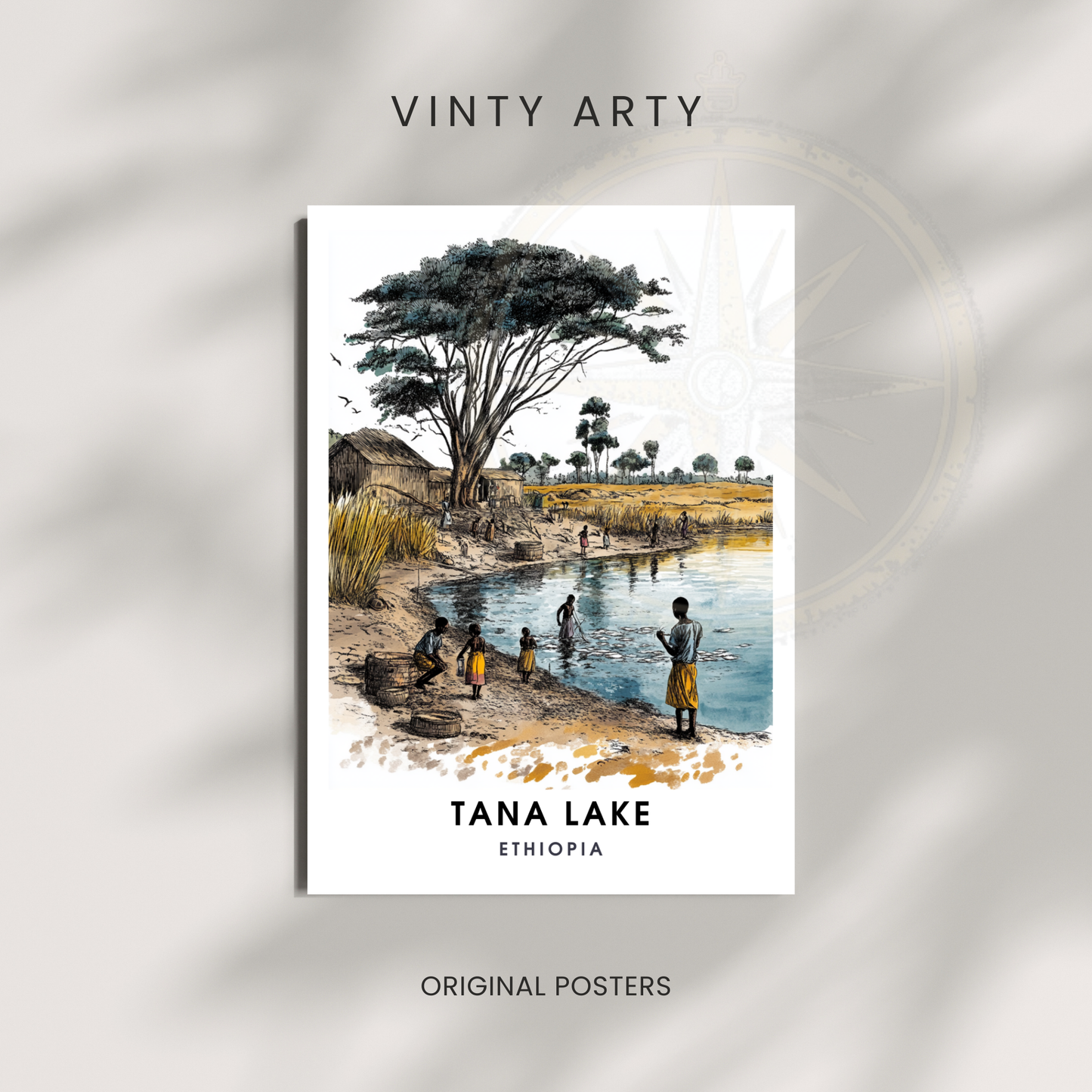 Affiche Lac Tana | Impression Éthiopie | Affiche Lac