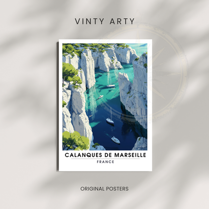 Impression France | Affiche Calanques de Marseille| Impression Calanques de Marseille