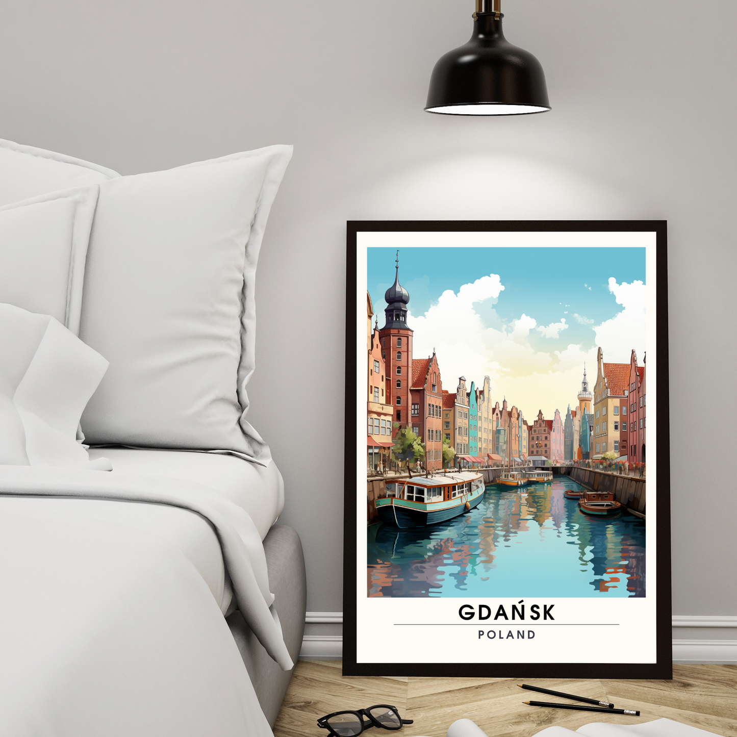 Affiche Gdańsk | impression de voyage Gdańsk | Impression Gdańsk | Affiche Pologne