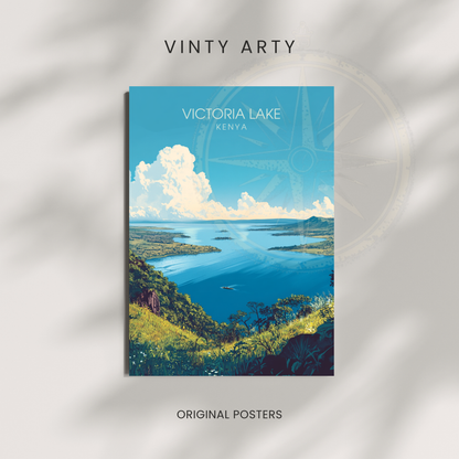 Affiche Lac Victoria | Poster de voyage Kenya | Affiche Lac