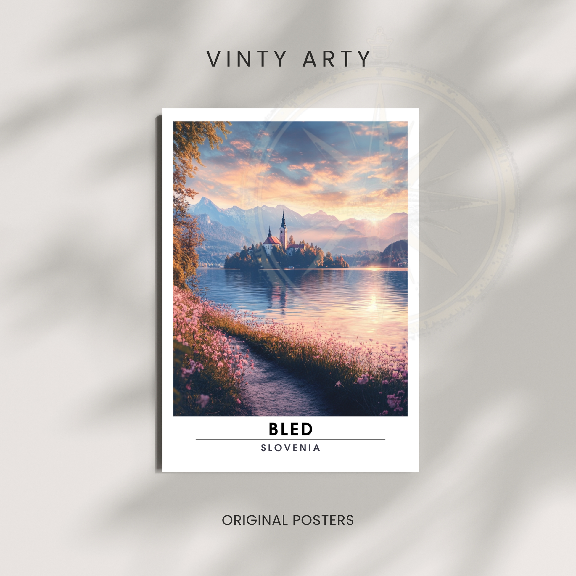 Affiche Bled | Impression de voyage Slovénie | Affiche Slovénie