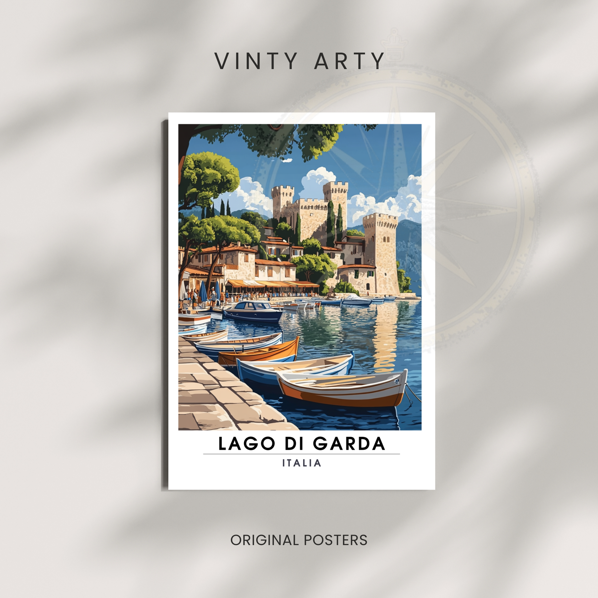 Affiche Lac de Garde | Poster de voyage Italie | Affiche Lac