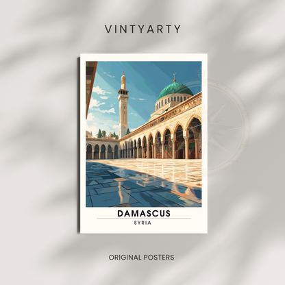 Affiche Damas | Impression Damas, Syrie | Grande mosquée des Omeyyades