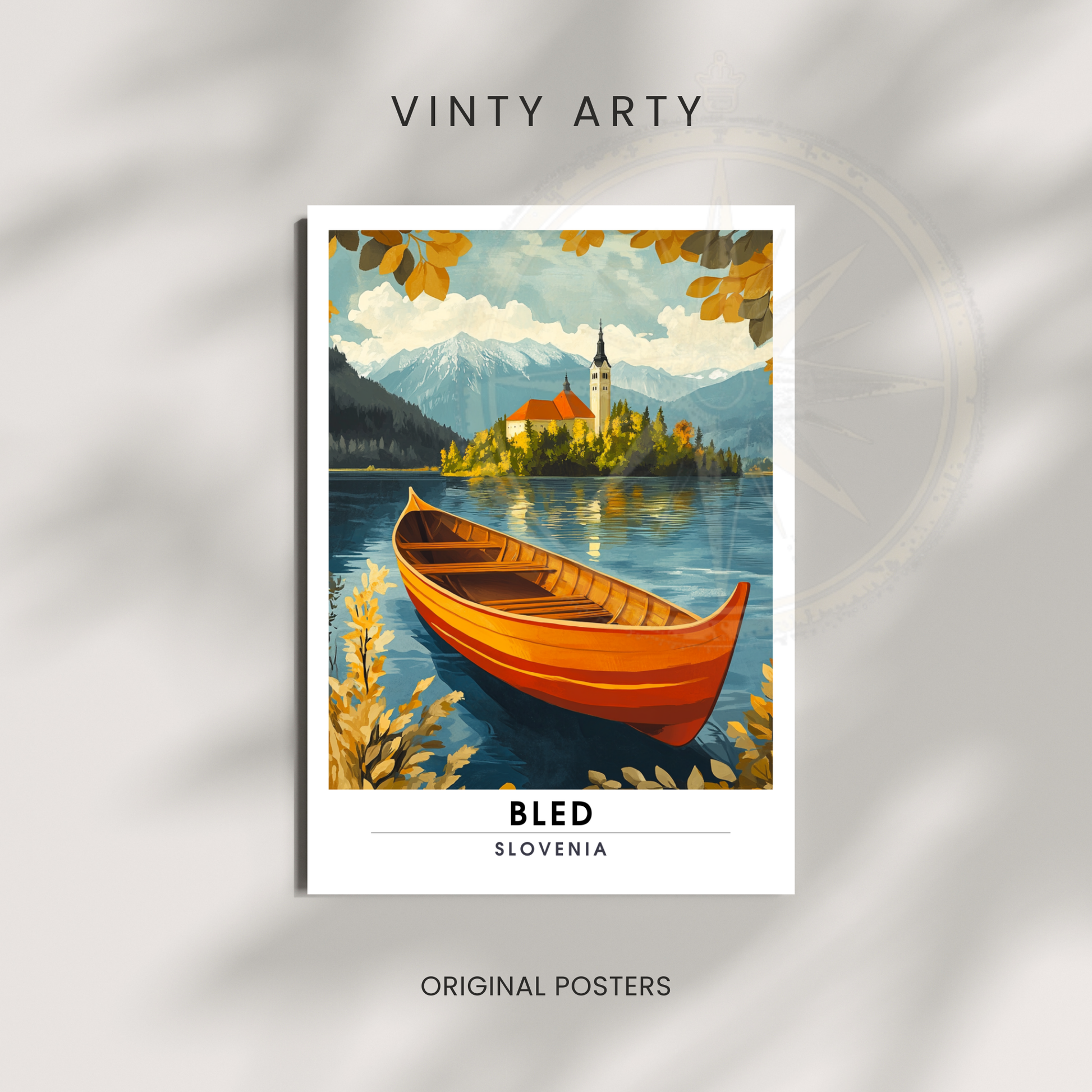 Affiche Bled | Impression de voyage Slovénie | Affiche Slovénie