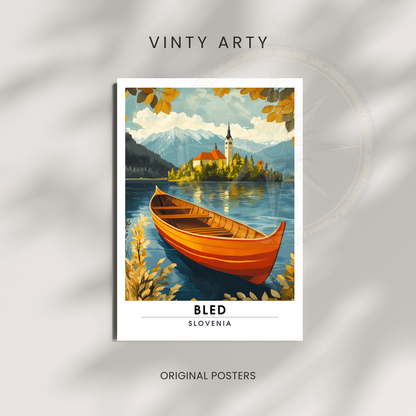 Affiche Bled | Impression de voyage Slovénie | Affiche Slovénie