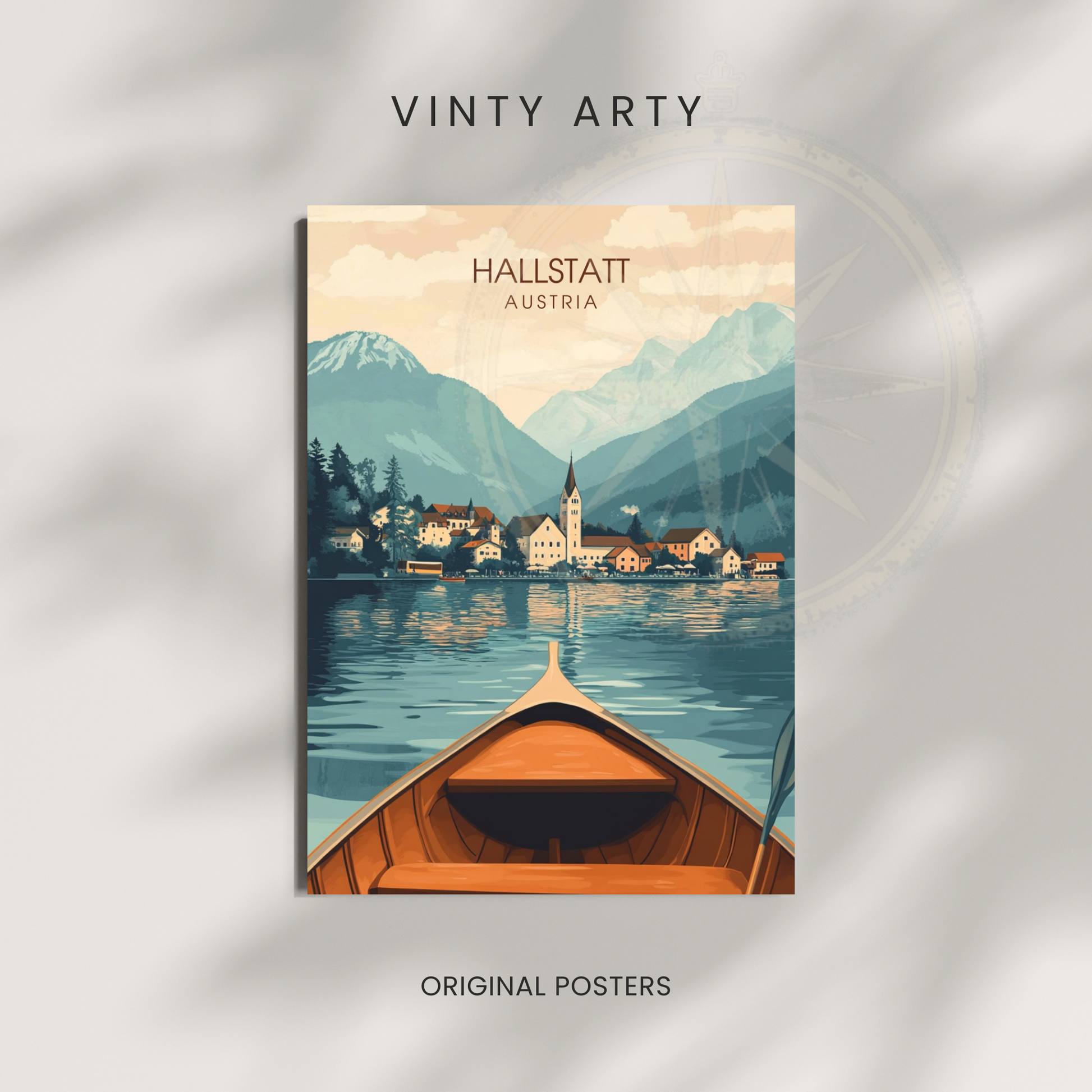 Affiche Hallstatt | Poster de voyage Autriche | Affiche Autriche