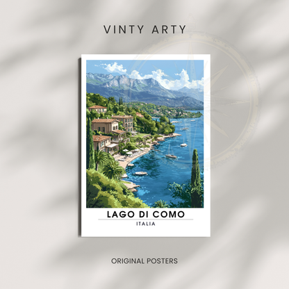 Affiche Lac de Côme | Impression de voyage Italie | Affiche Lac