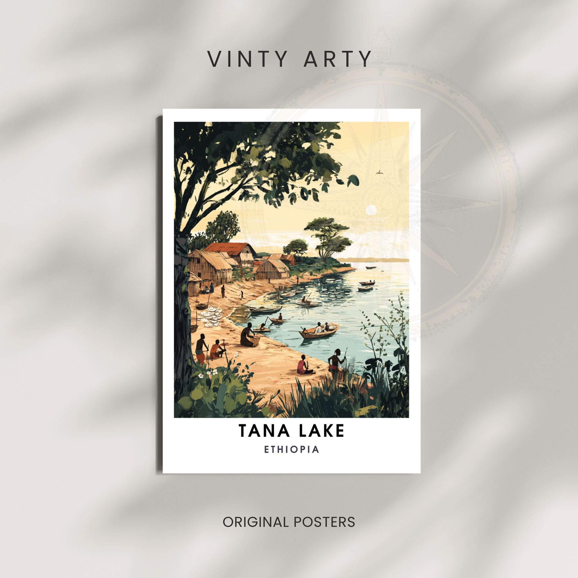 Affiche Lac Tana | Poster de voyage Éthiopie | Affiche Lac