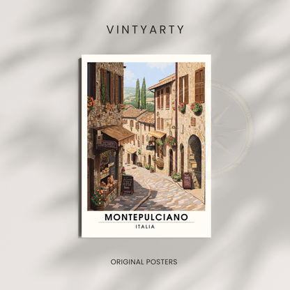 Affiche Montepulciano | Impression Montepulciano, Italie | Impression de voyage Italie