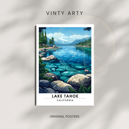 Affiche Lac Tahoe Californie | Impression États-Unis | Affiche Lac
