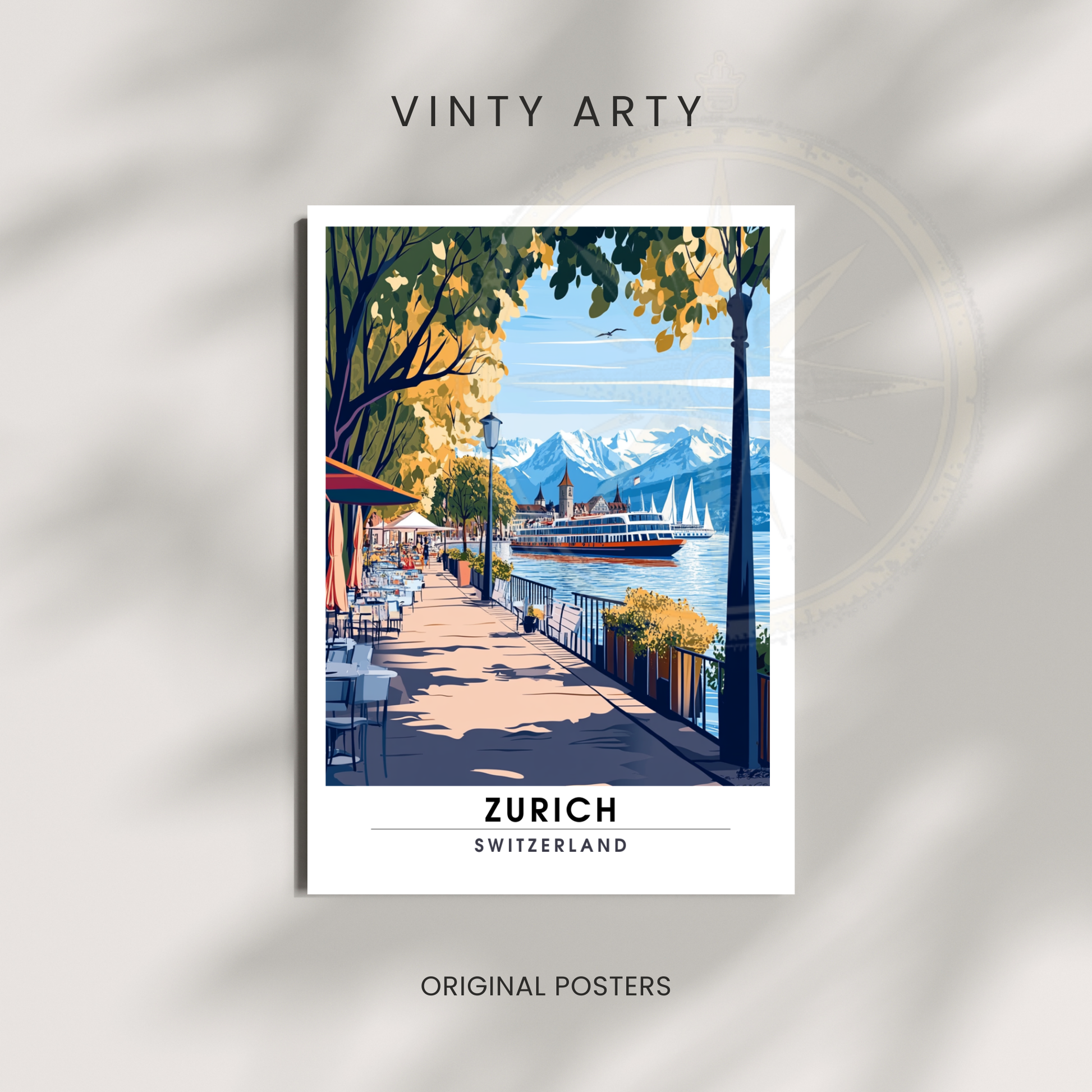 Affiche Zurich | Poster de voyage Suisse | Affiche Suisse