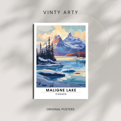 Affiche Lac Maligne | Poster murale Canada | Affiche Lac