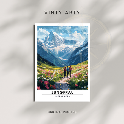 Affiche Jungfrau Interlaken | Poster décoratif Suisse | Affiche Suisse