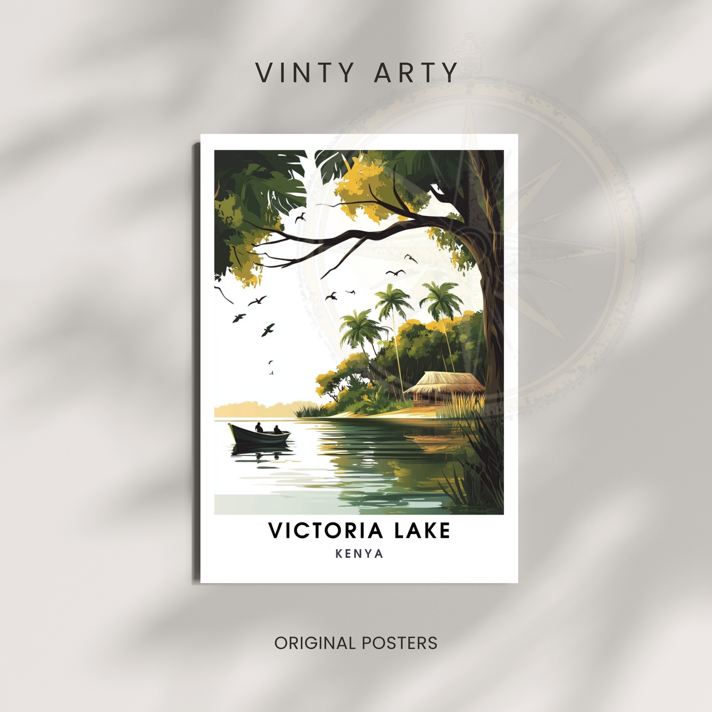 Affiche Lac Victoria | Impression de voyage Kenya | Affiche Lac